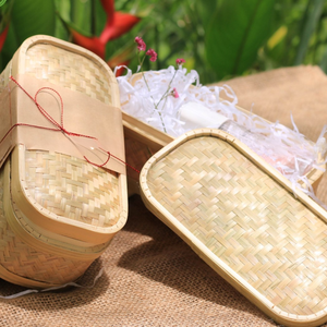 Caja de Regalo de Bambú para Festividades, Cesta Rectangular con Asa, para Frutas Rojas, Té, Pasteles, Pasteles de Luna, Dulces, Embalaje para Regalos - Product Image 3