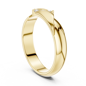 Anillo de Oro Amarillo de 18K con Tres Diamantes Redondos Cultivados en Laboratorio, Estilo Trenzado, Menos de 1 Quilate, Chapado en Oro, de Lujo - Product Image 4