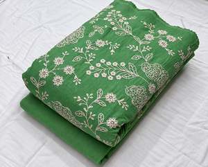 Luxury Coding Knitted Eco-Friendly Breathable Medium Weight <b>Embroidery</b> Georgette <b>Fabric</b> Designer Dress Garment Material for Bags - Product Image 4