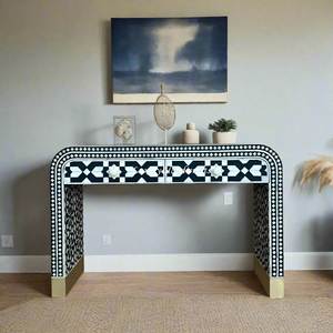 Mesa Consola Moderna con Incrustaciones de Hueso, Diseño con Patrones Hechos a Mano y Estilo Elegante para el Hogar - Product Image 4