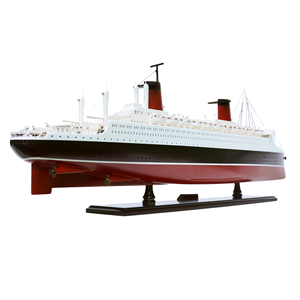 SS France, Barco de Modelo Pintado Personalizado de 80 cm, Estilo Náutico, Artesanía en Madera de Cedro, Decoración de Mesa para el Hogar, Coleccionable, Vietnam - Product Image 3