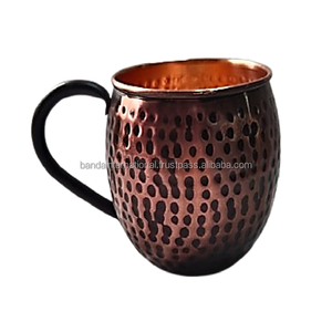 Mug en cuivre pur martelé avec poignée et finition polie pour la boisson et l'utilisation en cuisine, mug en cuivre anti-fuite - Product Image 6