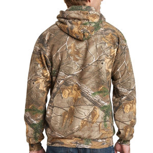 Sweat-shirt vintage pour homme en coton molletonné épais, imprimé DTG camouflage, motif forêt, style streetwear - Product Image 3
