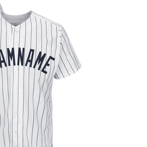 Factory Manufacturer Classic Custom White Navy Solid 100% Polyester Quick Dry Breathable <b>Baseball</b> Jersey Personalized Sports - Product Image 3