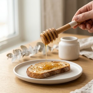 Agitateur à miel en bois naturel, design classique, taille S 10 cm, mini agitateur à miel, non toxique et durable pour pot de miel, respectueux de l'environnement - Product Image 3