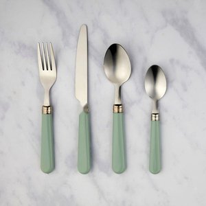Ensemble de couverts en acier inoxydable poli à la main, finition or mat, design moderne, compatible lave-vaisselle, couteau, fourchette, cuillère, pour mariage et dîner - Product Image 3