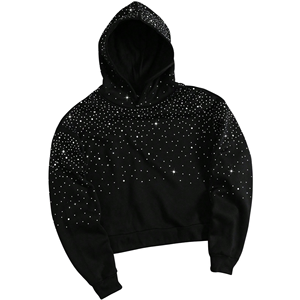 Sudadera con Capucha Personalizada con Logotipo de Diamantes de Imitación para Hombre, Estilo Urbano, Gruesa, Oversize, Lisa, Y2K, con Gráfico de Esqueleto de Cristal - Product Image 1
