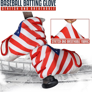 Gants de frappe de baseball avec drapeau américain, rouge, blanc, bleu, en cuir, durables, pour l'entraînement, haute performance, pour les joueurs d'équipe - Product Image 4