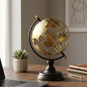 ลูกโลกตั้งโต๊ะพรีเมียมพร้อมขาตั้ง |   ลูกโลกโบราณสำหรับตกแต่งโต๊ะทำงาน โต๊ะอ่านหนังสือ และตกแต่งบ้าน - Product Image 1