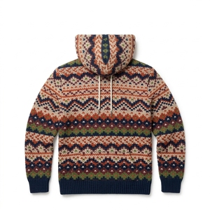Sweat-shirt unisexe en molleton bouclette 100 % coton, coupe ample, style vintage, chaud et décontracté pour l'extérieur, idéal pour l'hiver – Vente en gros - Product Image 3