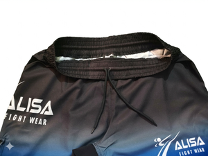 Pantalones Cortos de MMA para Hombre Alisa, Degradado Azul y Negro, 100% Poliéster, Secado Rápido, para Artes Marciales Mixtas, Corte Regular - Product Image 5