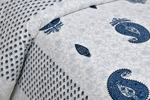 Sábana Plana de Algodón Estampada a Mano, 200 Hilos, Transpirable para Todas las Estaciones, Diseño Paisley, Lavable, Ropa de Cama para Adultos, para Hogar y Hotel - Product Image 4