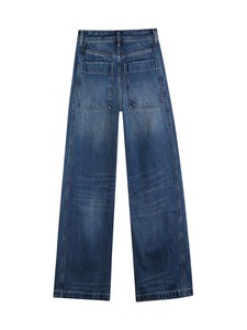 Jeans de Mezclilla para Hombre, Corte Recto, Cintura Alta, Estilo Casual, Lavado a la Piedra, Ajuste Amplio, Estilo Primavera - Product Image 3