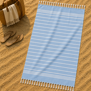 Serviette Fouta Hammam Moderne 100% Coton Teint en Fil Écologique avec Logo Personnalisé 90x180 cm – Meilleur Design, Qualité Supérieure au Meilleur Prix. - Product Image 1