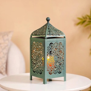 Extra Tall Moroccan <b>Lantern</b> with Antique <b>Brass</b> Finish Clear Glass Panels for Luxury Wedding Home Floor Decor - Product Image 3