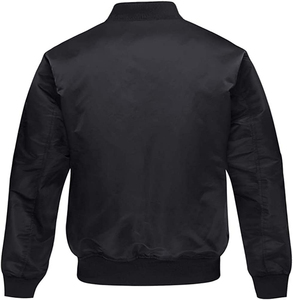 Men's Red Bomber Jacket Stand Collar Zipper Closure Casual Autumn Wear Polyester Shell Regular Fit Solid Color New Design Style - Product Image 4