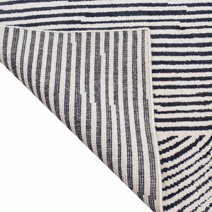 Tapis floral tufté à la main en laine noire et ivoire DECORDEC, antidérapant, écologique, à poils épais pour chambre, salon et intérieurs d'hôtels - Product Image 6