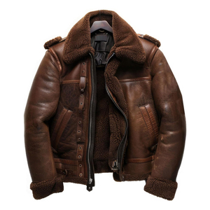 Top Quality <b>Mens</b> Leather <b>Fur</b> <b>Jacket</b> Heavy Warm Winter Wear Premium Leather OEM ODM Service 2026 New Arrival Fashion Apparel - Product Image 1