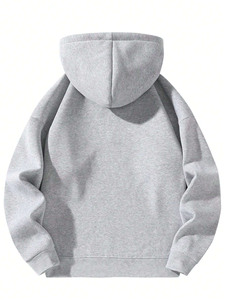 Sweat à capuche zippé pour homme, style moderne, décontracté, en tissu polaire doux, coupe ample, pour l'extérieur - Product Image 5