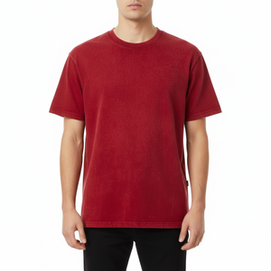 Camisetas al por mayor, extragrandes, con cuello redondo, de tela gruesa, de alta calidad, lisas para imprimir, para hombre, con servicio OEM - Product Image 2