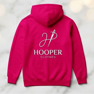 Meilleures ventes : Sweat à capuche pour homme Hooper, couleur rose choc, durable, style streetwear, design personnalisé, polyester/coton - Product Image 4