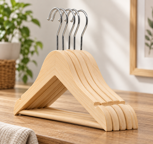 Perchas de Madera Premium con Barra, Perchas de Madera Maciza para Ropa, Organizador de Armario Ecológico, Exhibición de Lujo para Boutique, Logotipo Personalizado - Product Image 1
