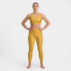 Leggings Deportivos de Cintura Alta para Mujer, Marca Index Apparel, Estampado Floral Amarillo, Tejido Elástico, para Yoga y Entrenamiento - Product Image 2