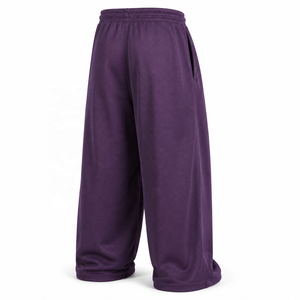 Pantalones Deportivos Morados para Hombre, Cintura Elástica con Cordón, Tejido de Malla Transpirable, Bolsillos Laterales, Estilo Ligero de Verano 2027 - Product Image 4