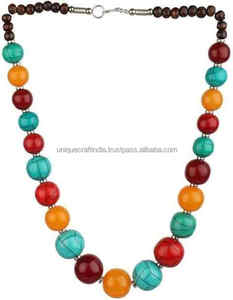 Collar de Resina Geométrico Estilo Americano para Mujer, Joyería Bohemia Moderna, Cadena de Epoxi Hecha a Mano para Bodas y Fiestas - Product Image 6