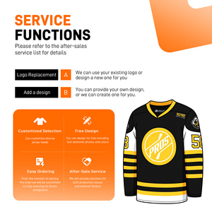 Wholesale Custom Designed Sublimation Logo Ice Hockey Jersey High Quality Hockey Uniform 100% Polyester 220g - Product Image 5