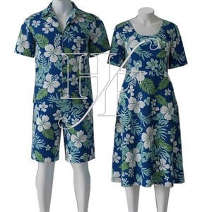 Vente en gros de robes Puletasi Mumu à motifs tribaux polynésiens personnalisés, ensembles de tenues pour femmes et hommes, ensembles de robes 2 pièces - Product Image 4