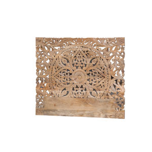 Marco de Cama Mandala Tradicional Tallado a Mano en Madera de Mango Sólida, Altura Ajustable, Diseño que Ahorra Espacio, Tamaño King/Queen, Natural - Product Image 2