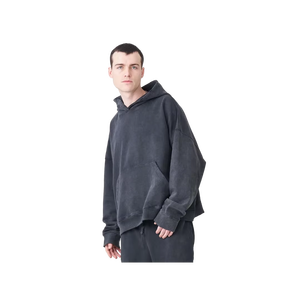 Sweat-shirt à capuche surdimensionné personnalisé en coton 100% de haute qualité, 500 g/m², à épaules tombantes, sans couture, respirant, pour le yoga et le sport - Product Image 3