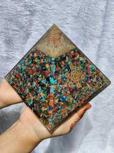 Nouvelle arrivée, orgonite 140 mm, grande taille, qualité supérieure, agate, pyramide d'orgone, écologique, faite à la main, guérison, méditation, décoration - Product Image 6