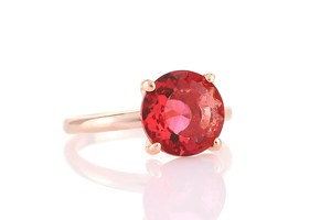 Minimalist Design Genuine Pink Tourmaline Round Faceted Gemstone <b>Cocktail</b> <b>Ring</b> 100% Pure 925 Sterling Silver Solitaire Fine <b>Ring</b> - Product Image 3