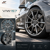 Jantes forgées monobloc VIW-157 à cinq branches, 18-22 pouces, finition Gunmetal avec face usinée, pour BMW, Audi, Mercedes-Benz