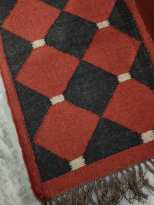 Geometric Diamond Kilim Runner <b>Rug</b> Handwoven Boho Tribal Farmhouse Entryway Carpet <b>Rustic</b> Hallway Floor Decor Home Accent - Product Image 6