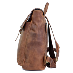 Authentic Vintage Leather <b>Backpack</b> <b>Waterproof</b> Anti-Theft Laptop Rucksack Genuine Leather Shell LBP-0425 - Product Image 2