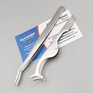 High Quality Stainless Steel Slanted Tip <b>Eyelash</b> <b>Applicator</b> Tweezer Sustainable for Eyebrow Use - Product Image 1