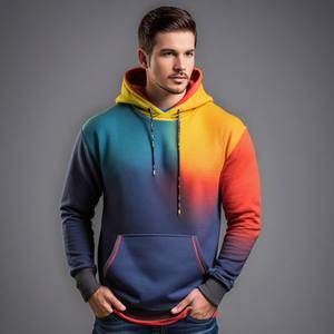 Sweat-shirt unisexe de haute qualité avec fermeture à glissière col Design personnalisé sweats à capuche graphiques grande taille technique de bouffée vêtements en gros - Product Image 6