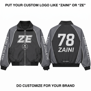 Premium 100% Polyester Canvas 110 GSM Waterproof Windproof Breathable Winter <b>Windbreaker</b> Jacket <b>Black</b> Grey Contrast Panel Custom - Product Image 1