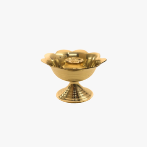 Traditional brass handcrafted incense <b>burner</b> bowl with <b>side</b> holding handle, available at wholesale prices. - Product Image 6