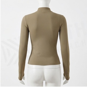 SOFTY APPROACH Camiseta de Yoga de Manga Larga con Cierre de Cremallera para Mujer, Color Sólido, Absorbente de Sudor, Transpirable, Ropa Deportiva - Product Image 2