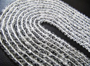 Natural Genuine <b>Rock</b> Crystal <b>Quartz</b> Round Plain Smooth 4-5 mm Beads Sold Per Strand 13 Inches Long. - Product Image 4