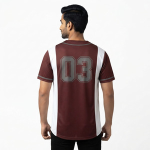 เสื้อเบสบอลชายแบบสั่งทำพิเศษ เสื้อเบสบอลชายแบบติดกระดุม เสื้อเบสบอลชายขายส่งพร้อมโลโก้สั่งทำ - Product Image 2