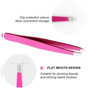 MAHFOOZ INSTRUMENTS Nouveauté Pince à épiler colorée pour l'épilation, la coupe des cils et l'élimination des poils, pince à sourcils inclinée - Product Image 3