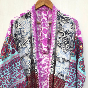 Kimono Tradicional Indio de Seda para Mujer, Estilo Vintage Boho, Cómodo, Largo, para Maternidad, con Cinturón Sexy, Precio al por Mayor - Product Image 1