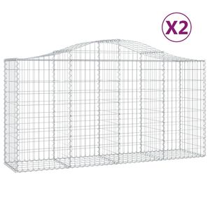 Juego de 2 Cestas de Gabión de Hierro Galvanizado Plateado para Adornos de Jardín - Product Image 2