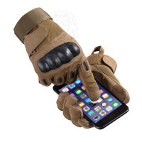 Guantes de Motociclismo de Cuero para Carreras, Protección Completa para los Dedos, Transpirables, Antideslizantes, con Pantalla Táctil, para Motocross