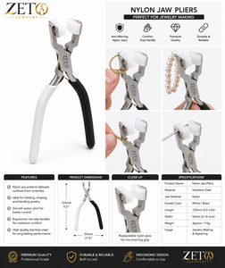 Pince à plier professionnelle en nylon pour la fabrication de bijoux en acier inoxydable, pince à plier les fils avec poignée souple et ressort intégré - Product Image 2